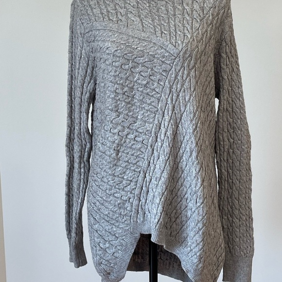 Evolution by Cyrus gray cable knit sweater cozy winter casual business size M - Picture 10 of 10